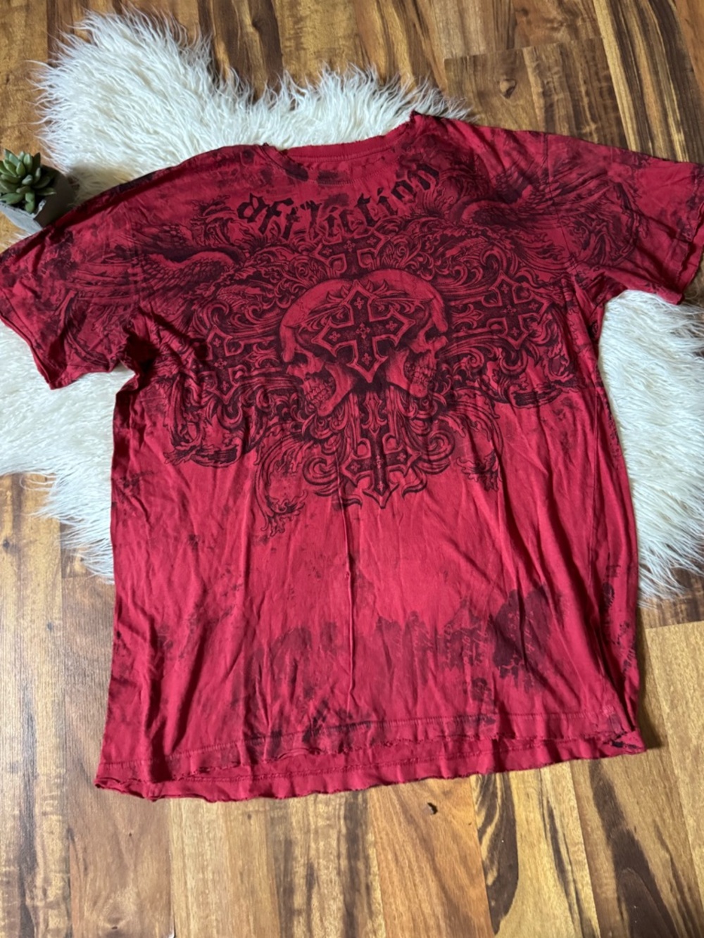 Affliction Men’s Graphic Short Sleeve Tee Red XL